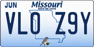 MO license plate VL0Z9Y