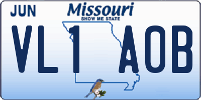 MO license plate VL1A0B