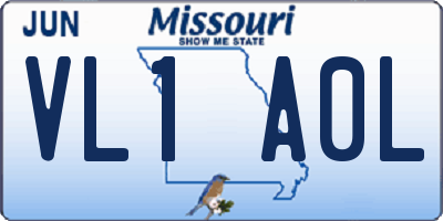 MO license plate VL1A0L