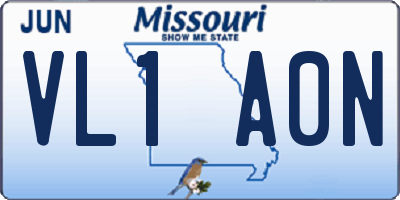 MO license plate VL1A0N