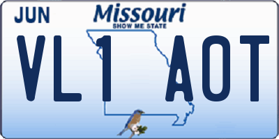 MO license plate VL1A0T