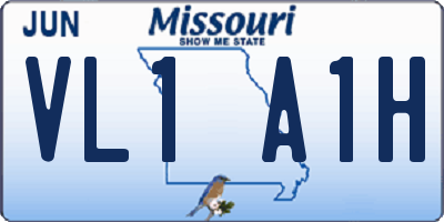 MO license plate VL1A1H