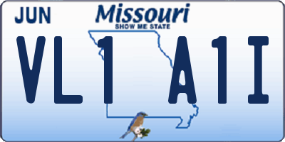 MO license plate VL1A1I