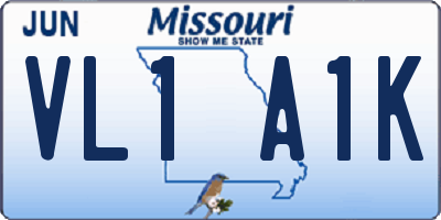 MO license plate VL1A1K
