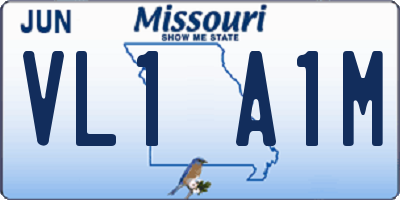 MO license plate VL1A1M