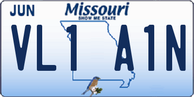 MO license plate VL1A1N