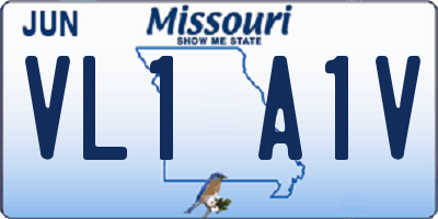 MO license plate VL1A1V