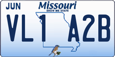 MO license plate VL1A2B