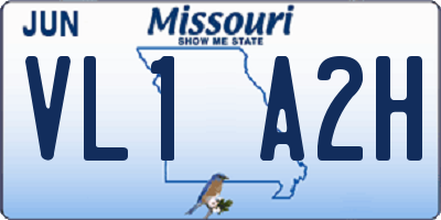 MO license plate VL1A2H
