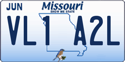 MO license plate VL1A2L