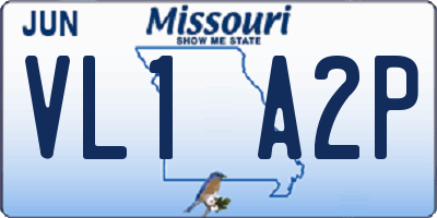 MO license plate VL1A2P