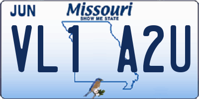 MO license plate VL1A2U