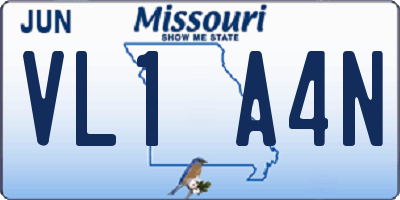 MO license plate VL1A4N