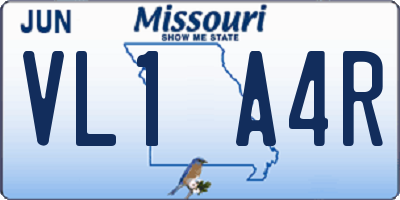 MO license plate VL1A4R
