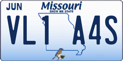 MO license plate VL1A4S