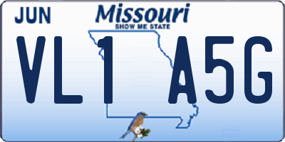 MO license plate VL1A5G