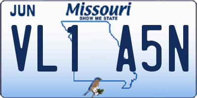 MO license plate VL1A5N