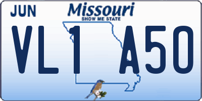 MO license plate VL1A5O