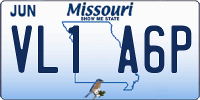 MO license plate VL1A6P