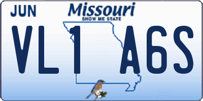 MO license plate VL1A6S