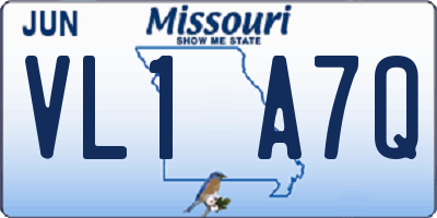 MO license plate VL1A7Q