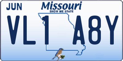 MO license plate VL1A8Y