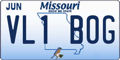 MO license plate VL1B0G