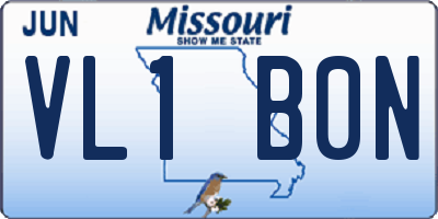 MO license plate VL1B0N