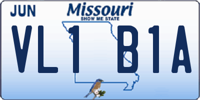 MO license plate VL1B1A