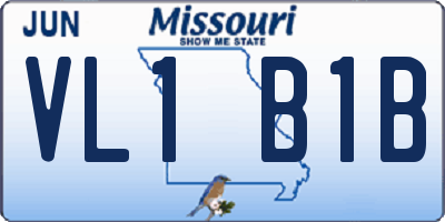 MO license plate VL1B1B