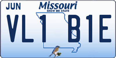 MO license plate VL1B1E