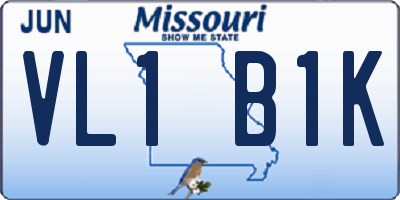 MO license plate VL1B1K