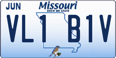 MO license plate VL1B1V