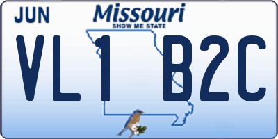 MO license plate VL1B2C