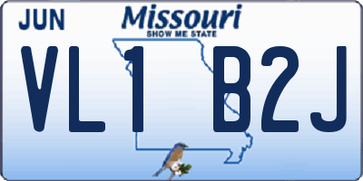 MO license plate VL1B2J