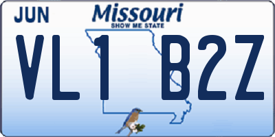 MO license plate VL1B2Z