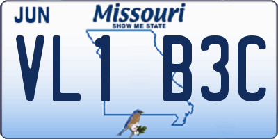 MO license plate VL1B3C