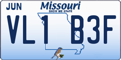 MO license plate VL1B3F