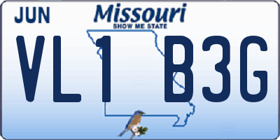 MO license plate VL1B3G