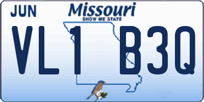 MO license plate VL1B3Q