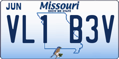 MO license plate VL1B3V