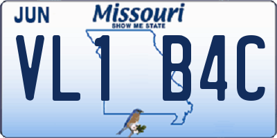 MO license plate VL1B4C