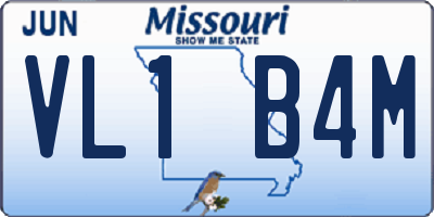 MO license plate VL1B4M
