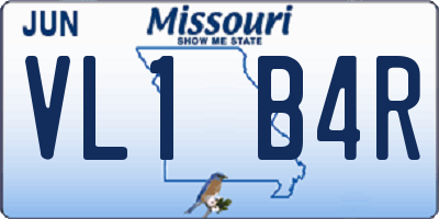 MO license plate VL1B4R
