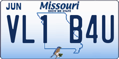 MO license plate VL1B4U