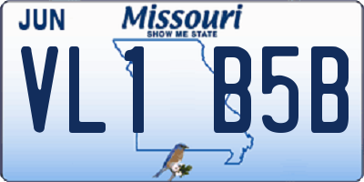MO license plate VL1B5B