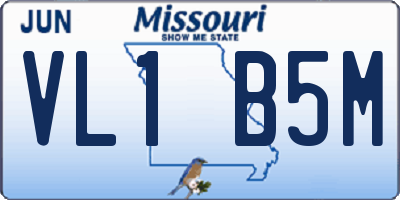 MO license plate VL1B5M