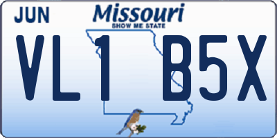MO license plate VL1B5X