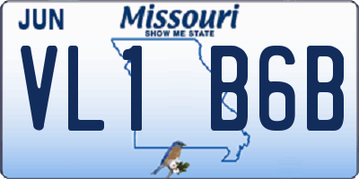 MO license plate VL1B6B