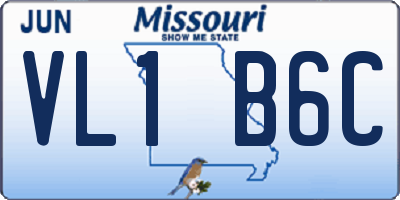 MO license plate VL1B6C